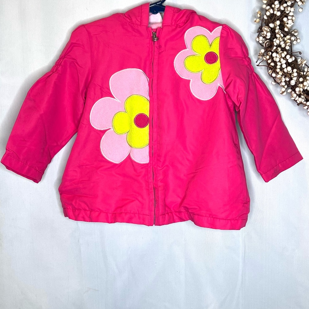 Pistachio Sweet Bright Pink With Flowers Jacket Size 2T - Picture 2 of 10